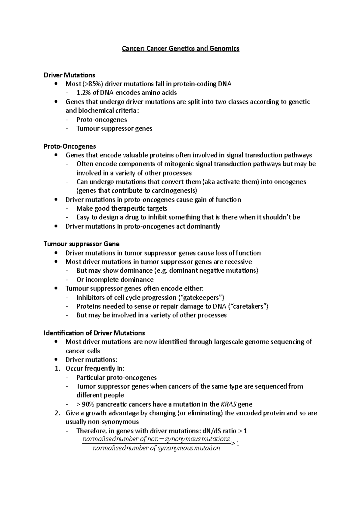 Cancer Genetics and Genomics - Cancer: Cancer G enetics and G enomics ...