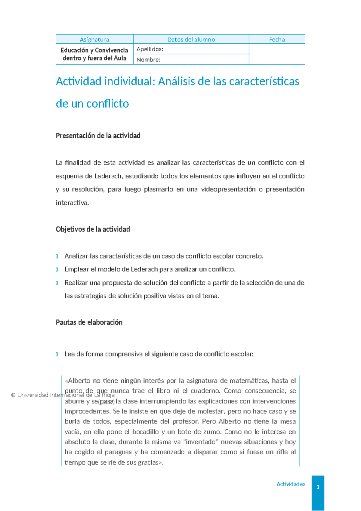 Nalisis De Las Caracter Sticas De Un Conflicto Universidad