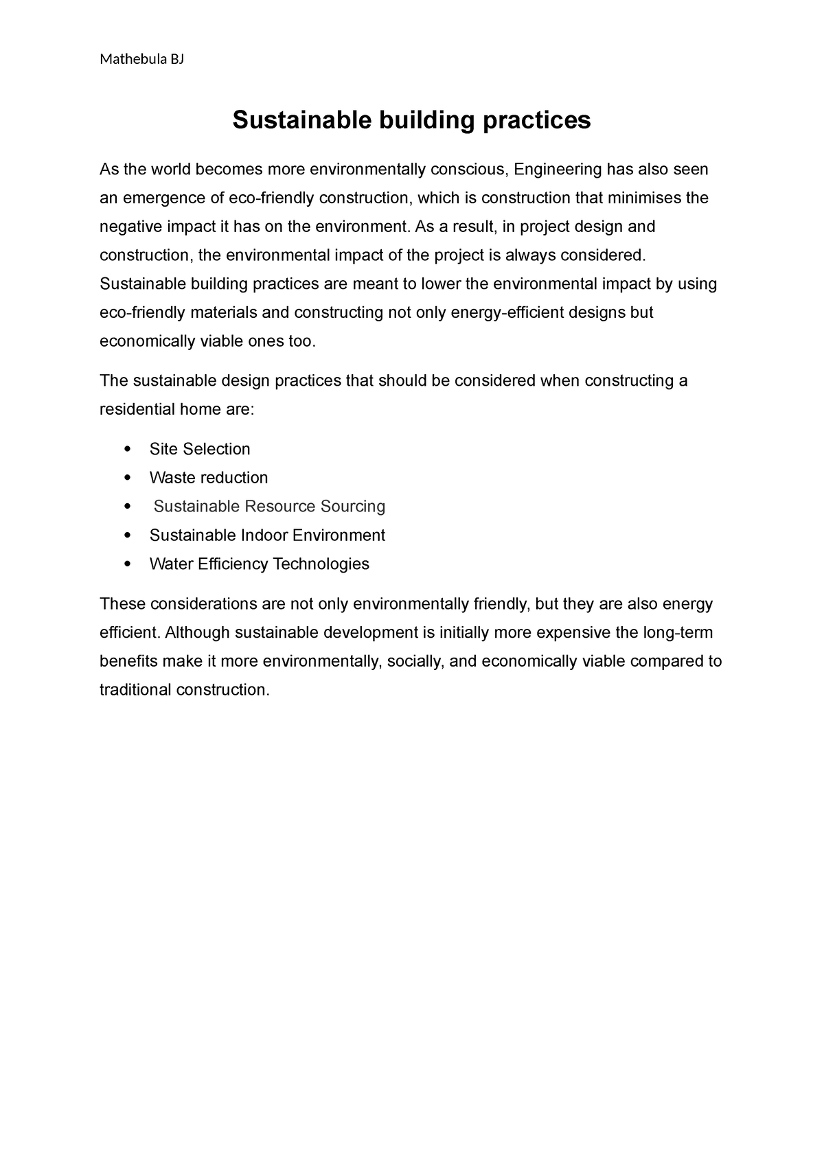 sustainable building thesis topics