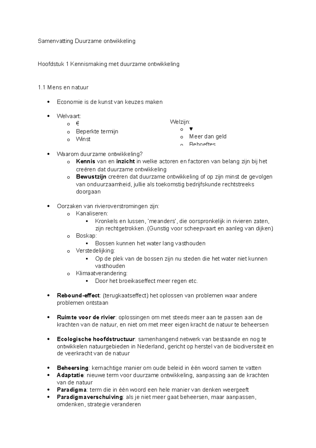 Samenvatting Duurzame Ontwikkeling - Samenvatting Duurzame Ontwikkeling ...