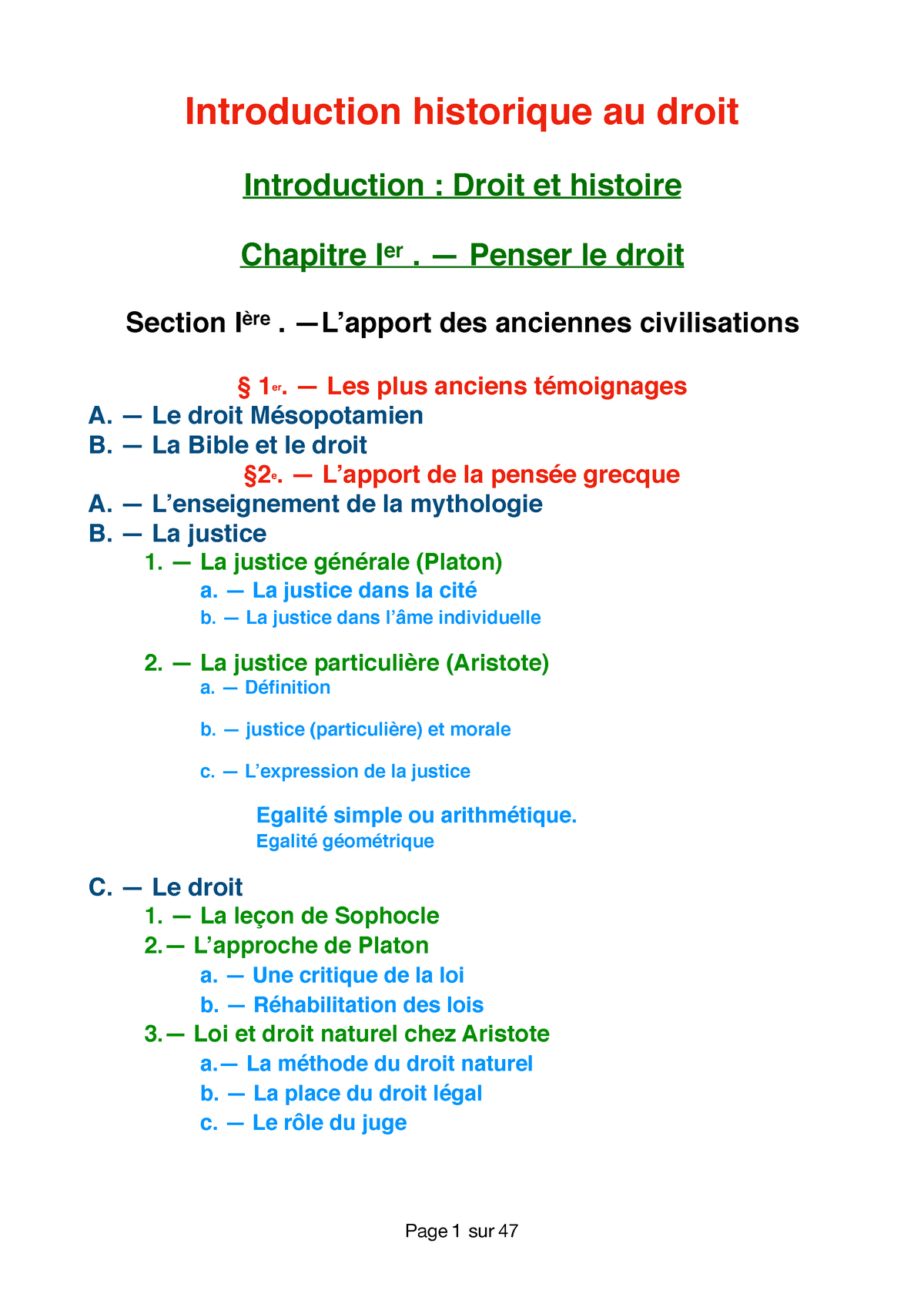 Introduction Historique Au Droit L1 S1 équipe 2 - Introduction ...