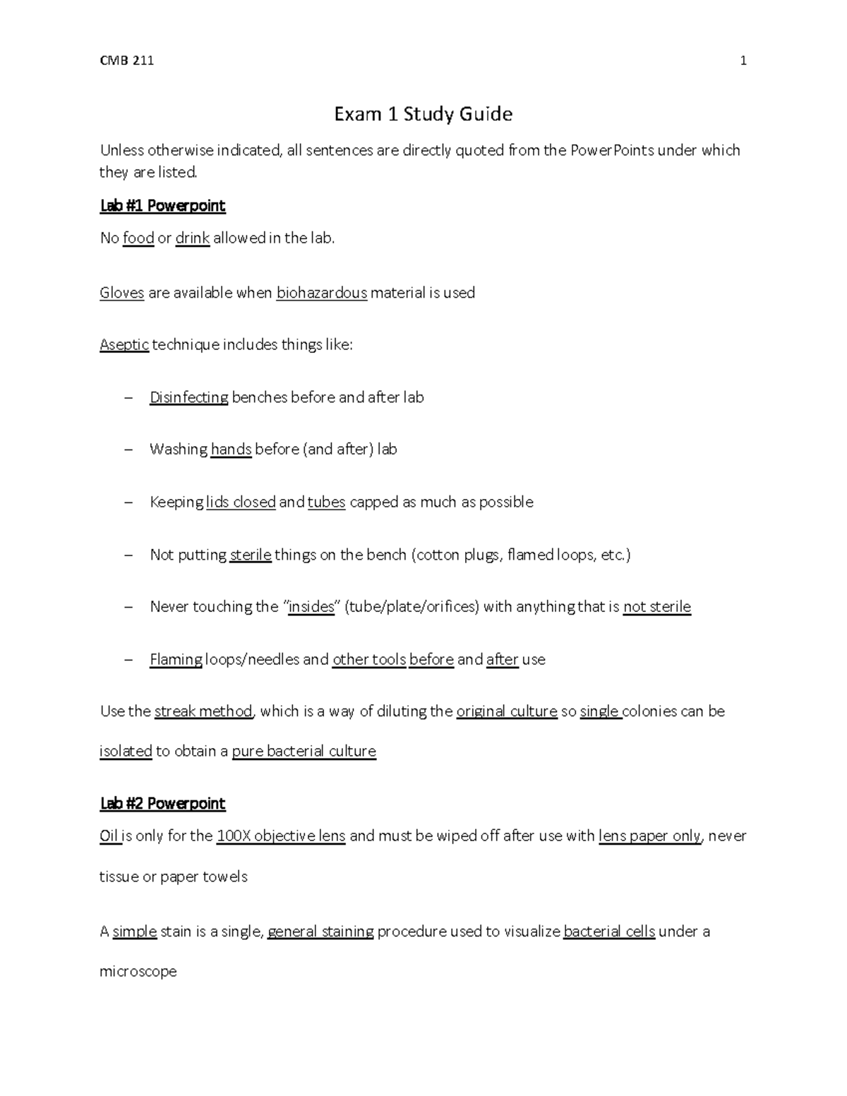 FILE 6102 - Practice Material for Exam 1 - Exam 1 Study Guide Unless ...