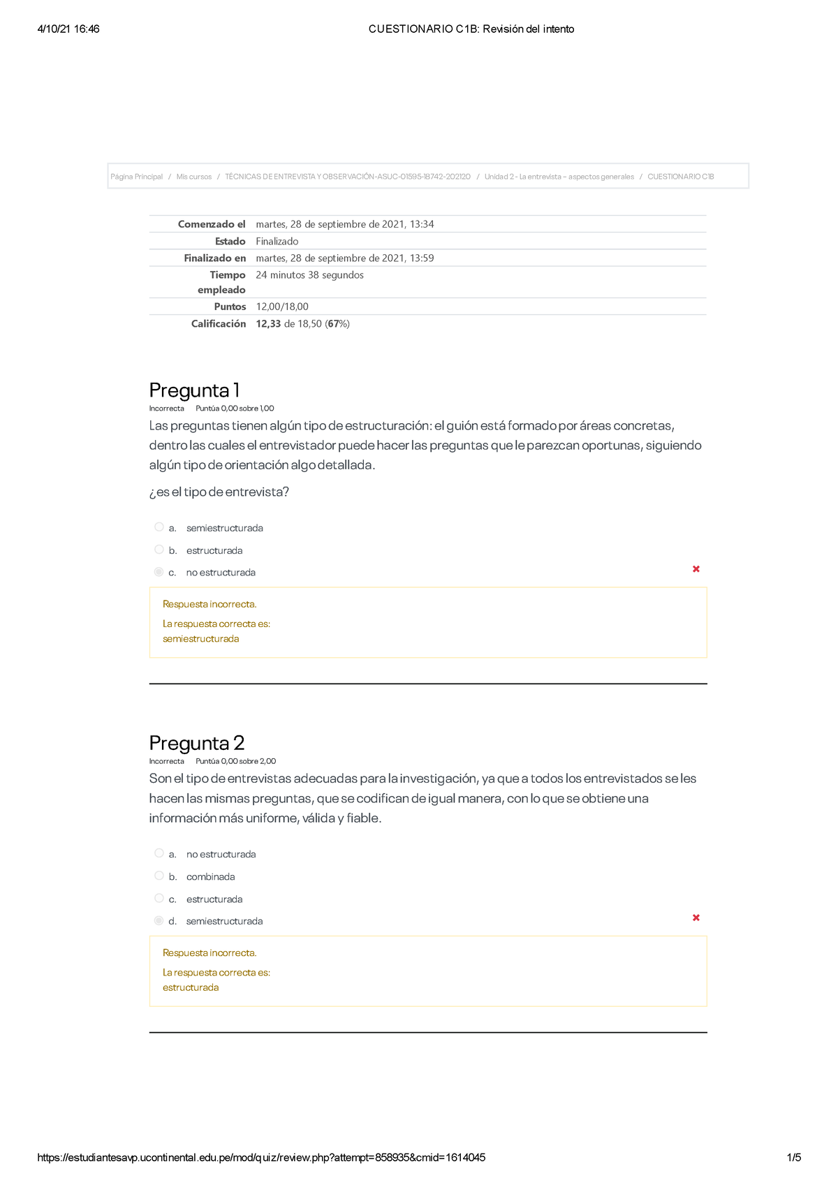 Cuestionario C1B Revisión Del Intento - Página Principal /Mis Cursos ...