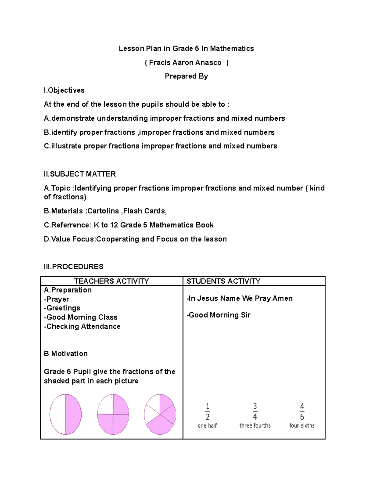 Lesson Plan in Grade 5 In Mathematics Finalized Francis Aaron Anasco ...