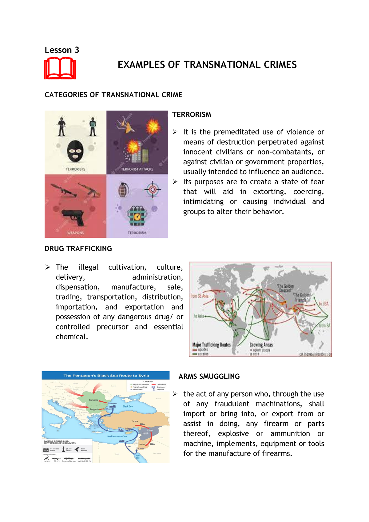 Examples Of Transnational Crimes - Lesson 3 CATEGORIES OF TRANSNATIONAL ...