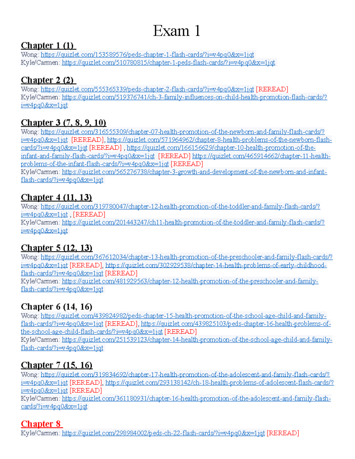 Exam 1 Chapter 1-29 Pediatric Nursing - Studocu