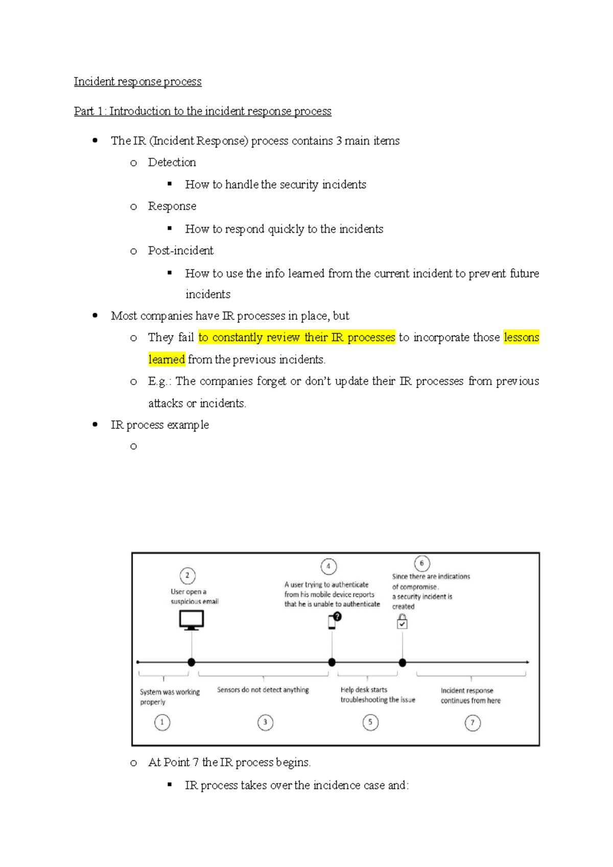 Week 2 - Incident Response Process - Incident Response Process Part 1 ...