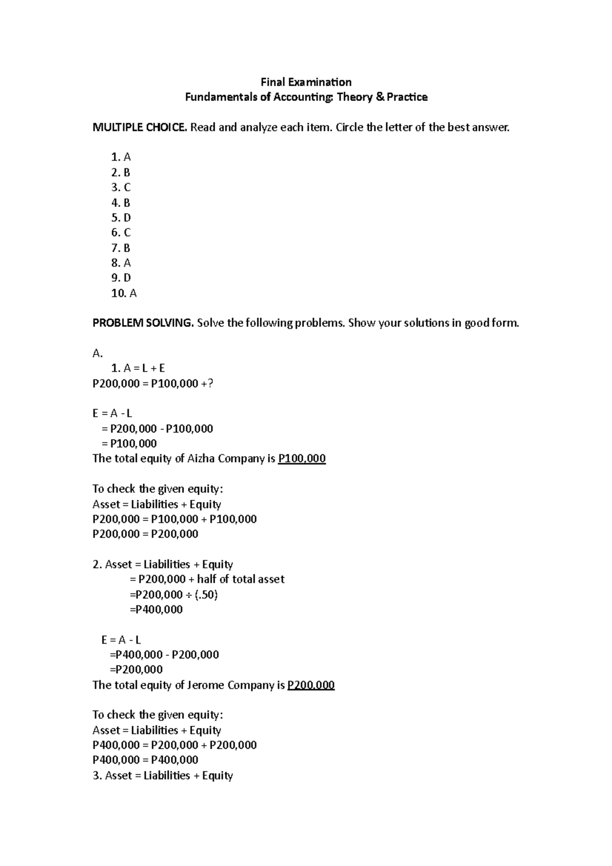 Cabato NICA - IMPORTANT - Final Examination Fundamentals of Accounting ...