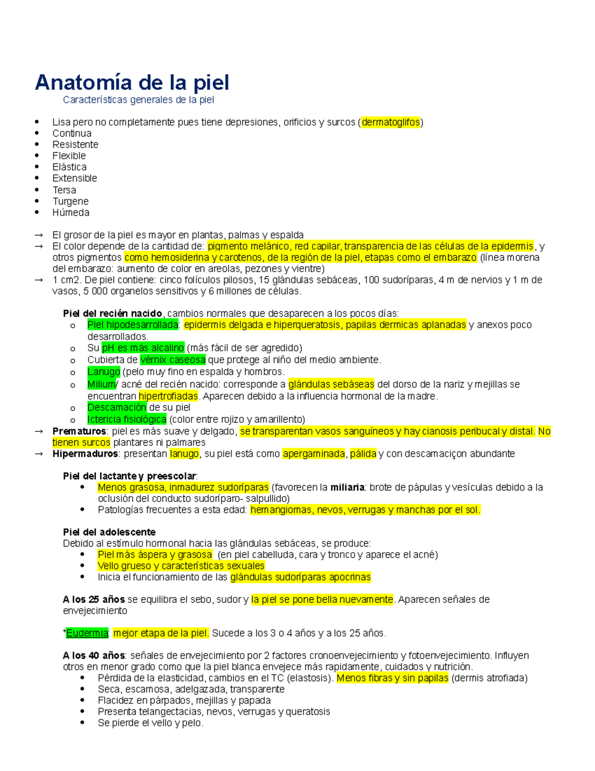 Apuntes Dermatología - Primer Examen Alterado POR MI (Recuperado ...