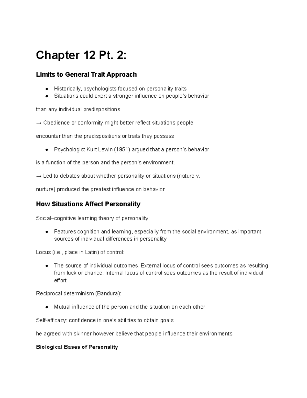 Gen Psych Chapter 11 (Part 2) - Chapter 12 Pt. 2: Limits to General ...