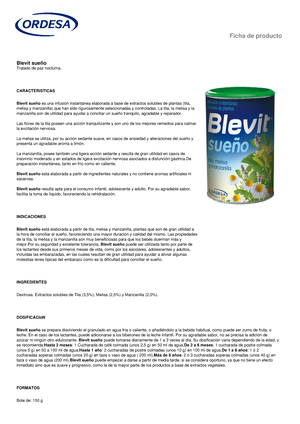 Blevit sueño - ordesa - 150 g