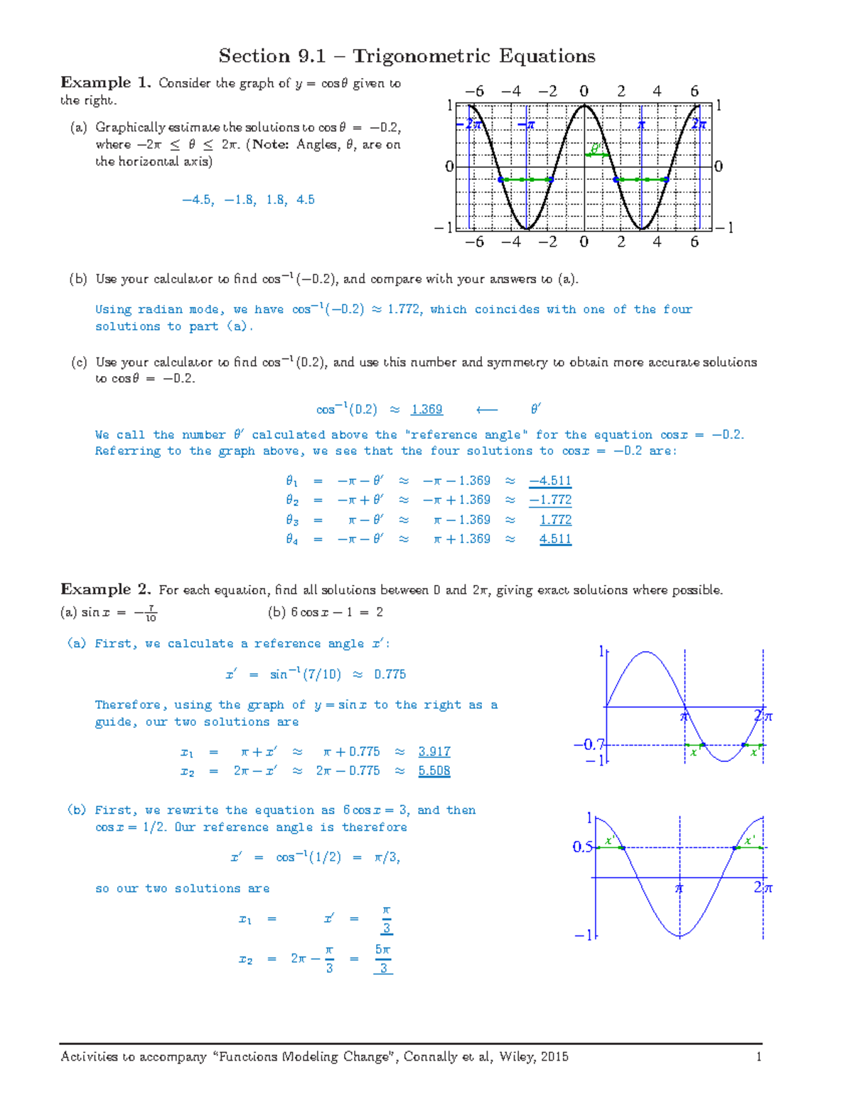 Pchapter 9 sol: Nursing Subject - Section 9.1 – Trigonometric Equations ...