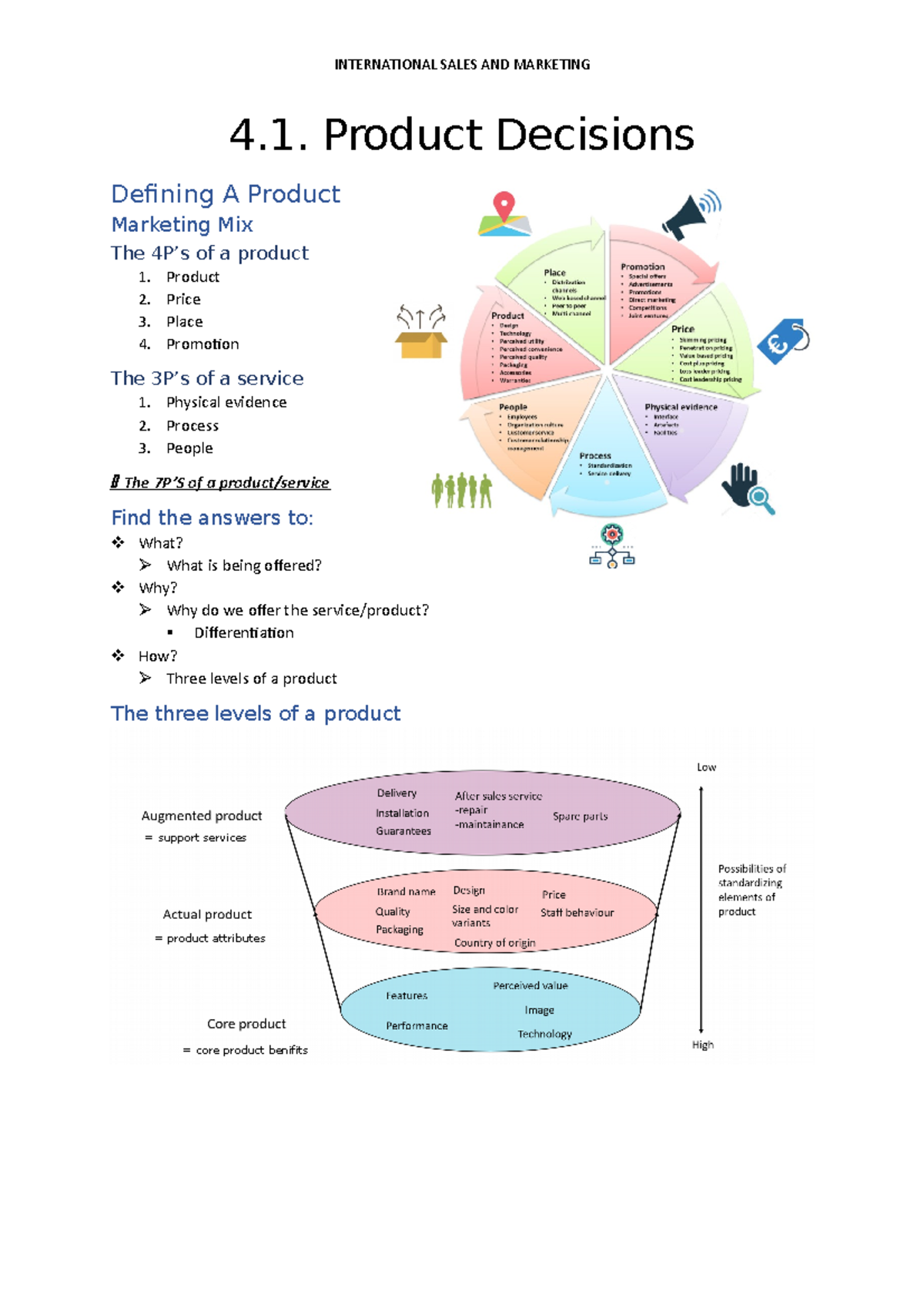 4.1. Product Decisions - INTERNATIONAL SALES AND MARKETING 4. Product ...