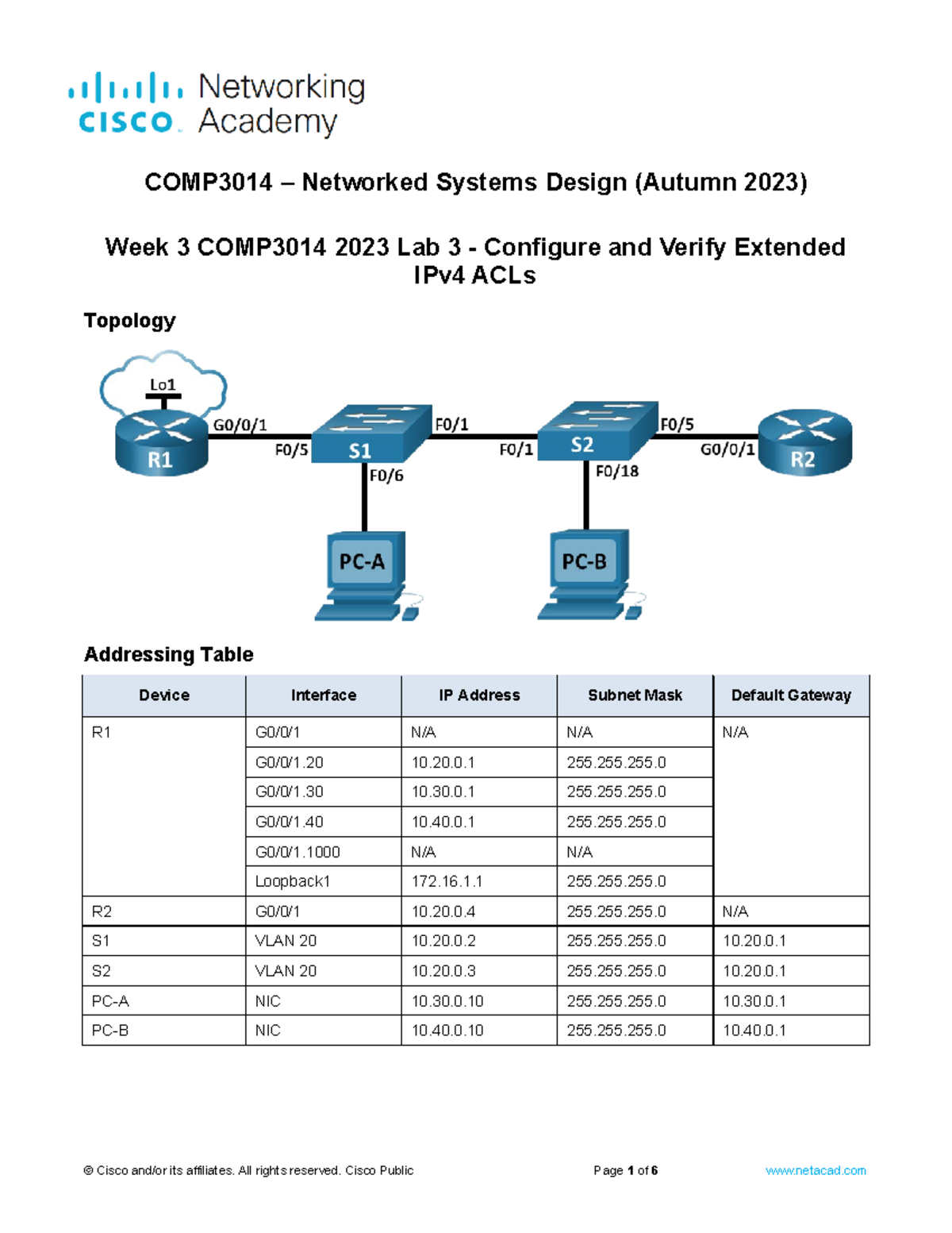COMP3014 Lab3 2023 - CITS1402 Lab3 2023 - COMP3014 – Networked Systems ...