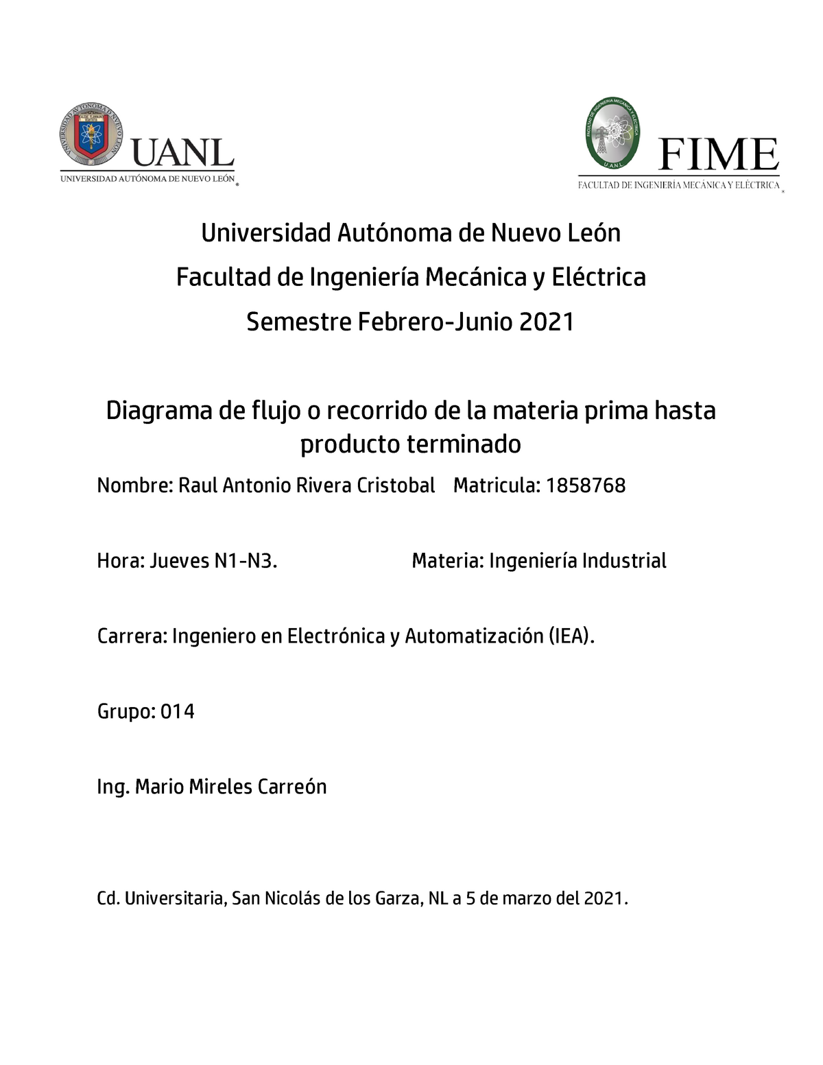 Diagrama De Flujo O Recorrido De Materia Prima Hasta Producto Terminado