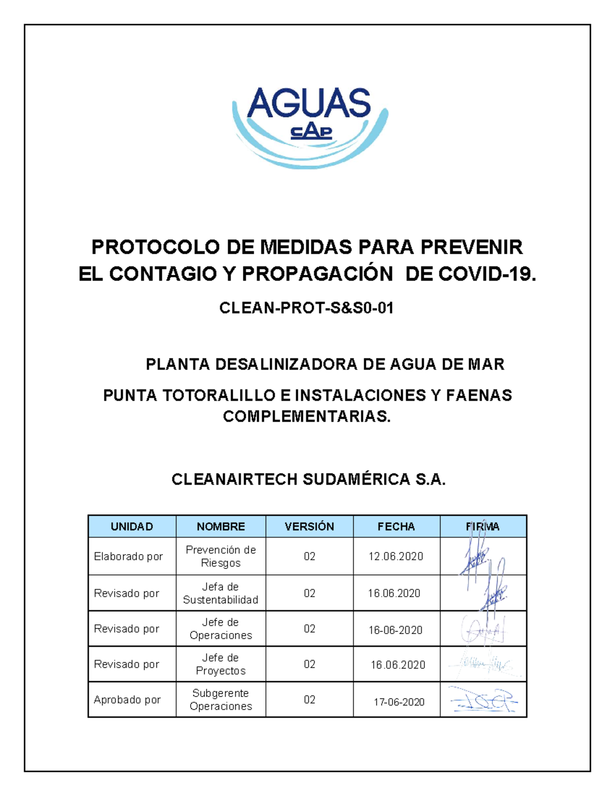 Clean-PROT-SS0-01 Protocolo de medidas preventivas para evitar el ...