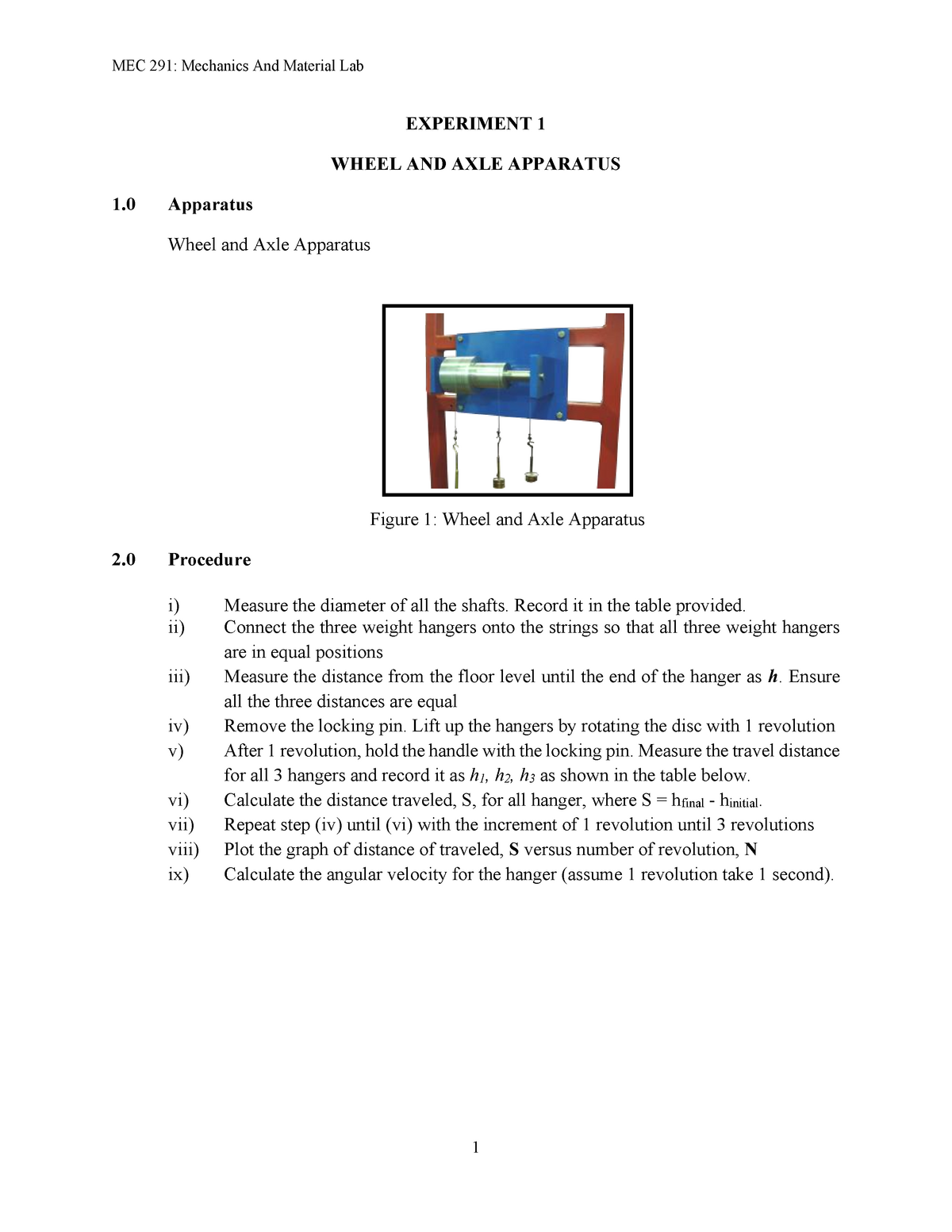 conclusion of wheel and axle experiment