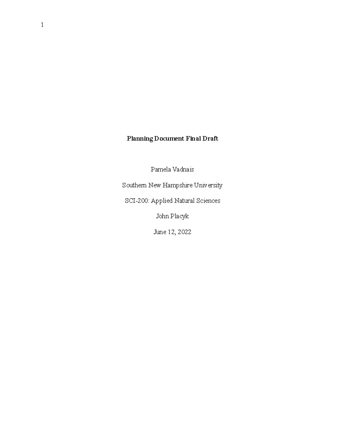 Planning Document Final Draft - Planning Document Final Draft Pamela ...