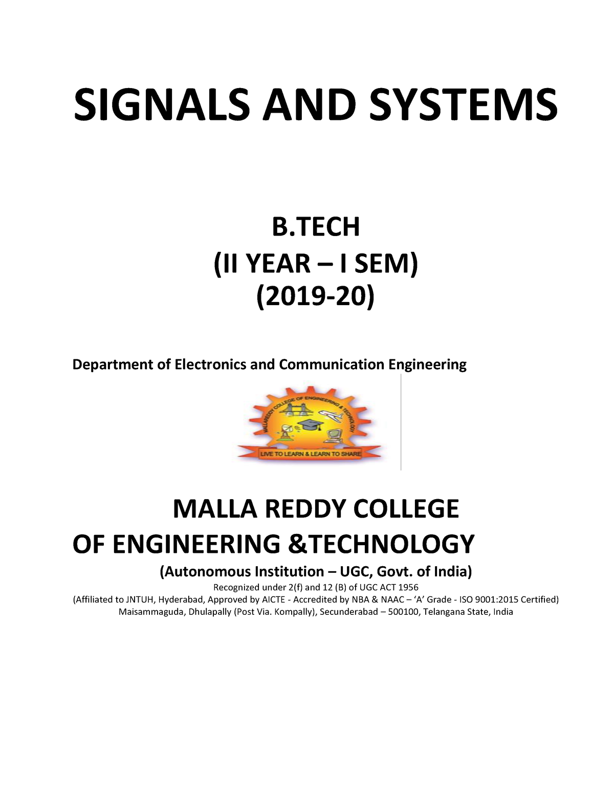 Books-library - Signals And Systems - SIGNALS AND SYSTEMS B (II YEAR ...