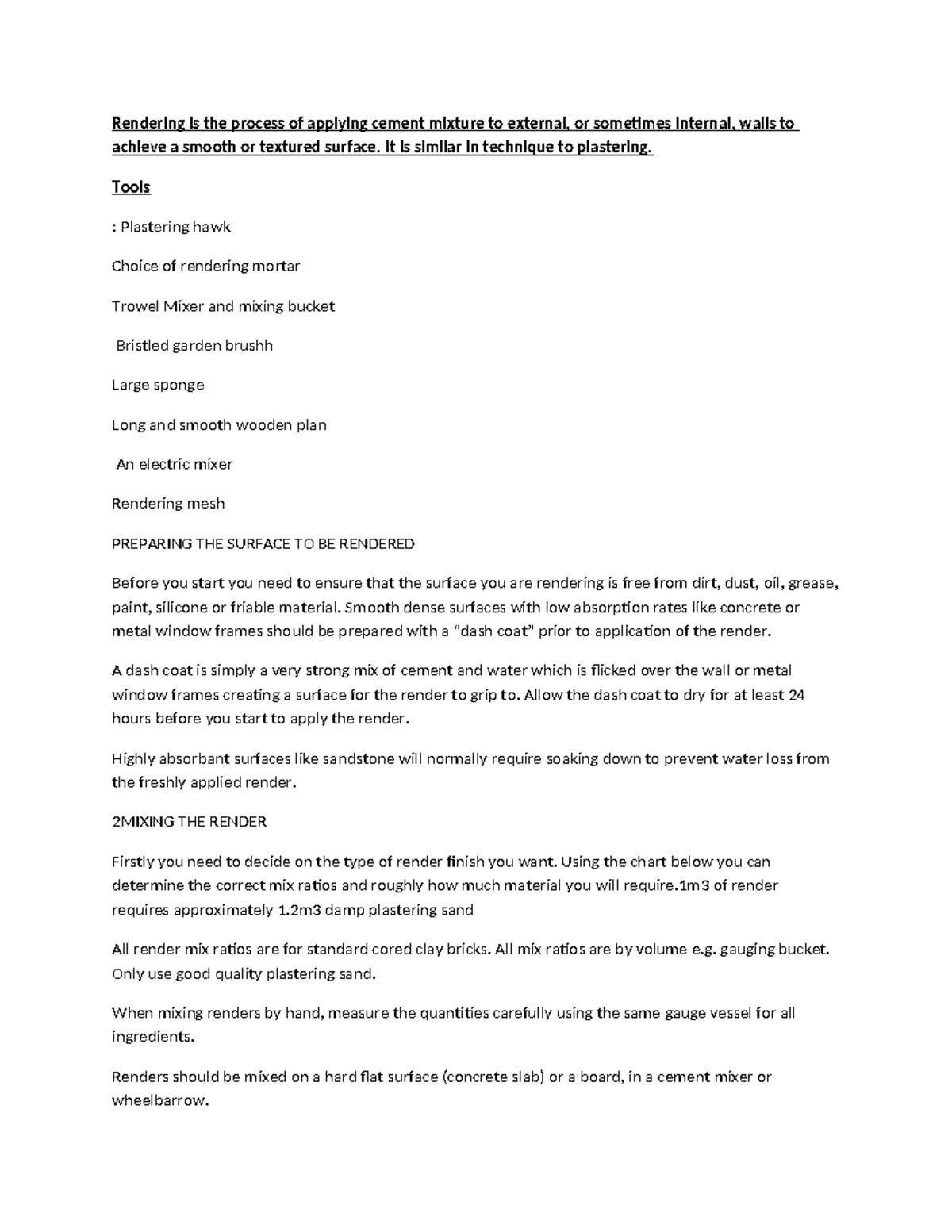 Notes on rendering - Am a student at kirinyaga university doing ...