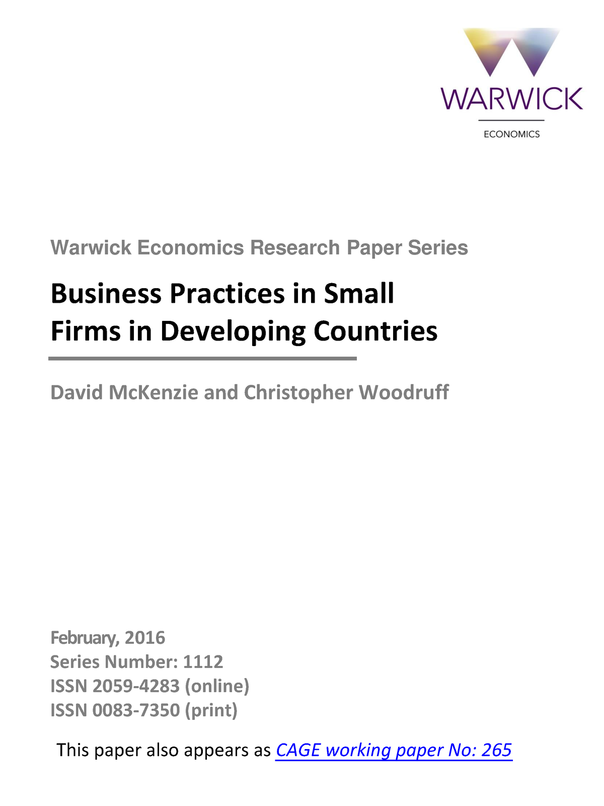 small business as a basis of economics research paper