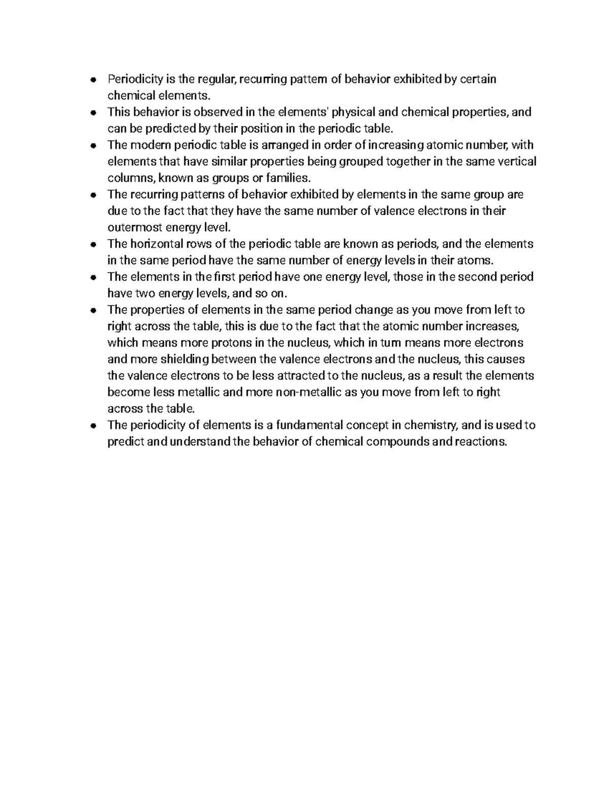 School Notes Period 3 - Periodicity is the regular, recurring pattern ...