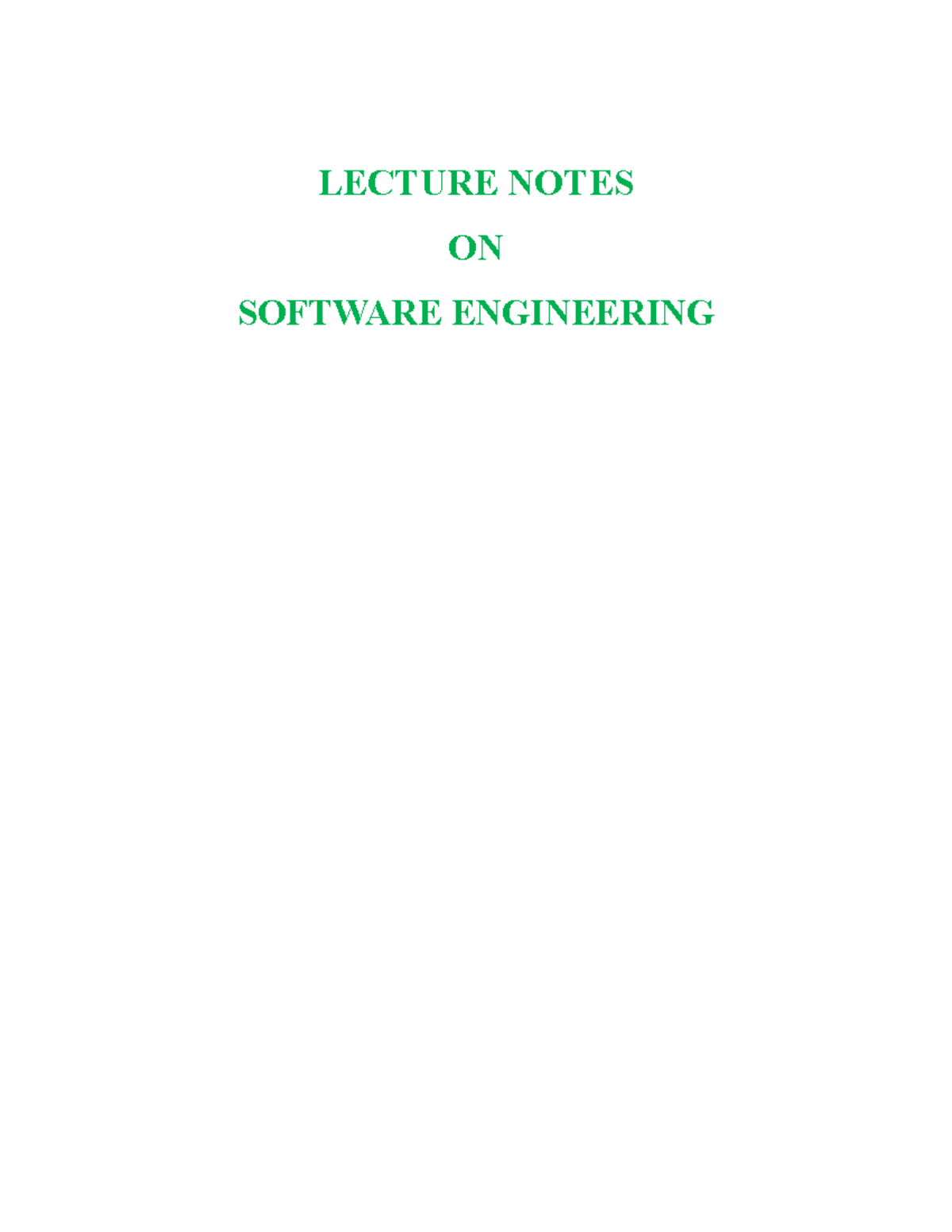 Software engineering note 06 - LECTURE NOTES ON SOFTWARE ENGINEERING ...