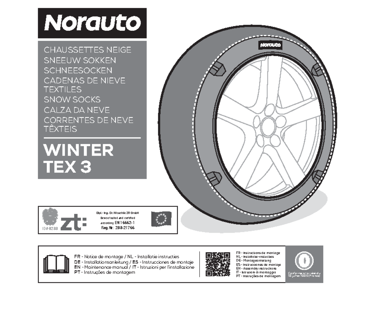 Chaussettes De Neige Norauto Winter Tex 3 - Modèle N06 - Neuves