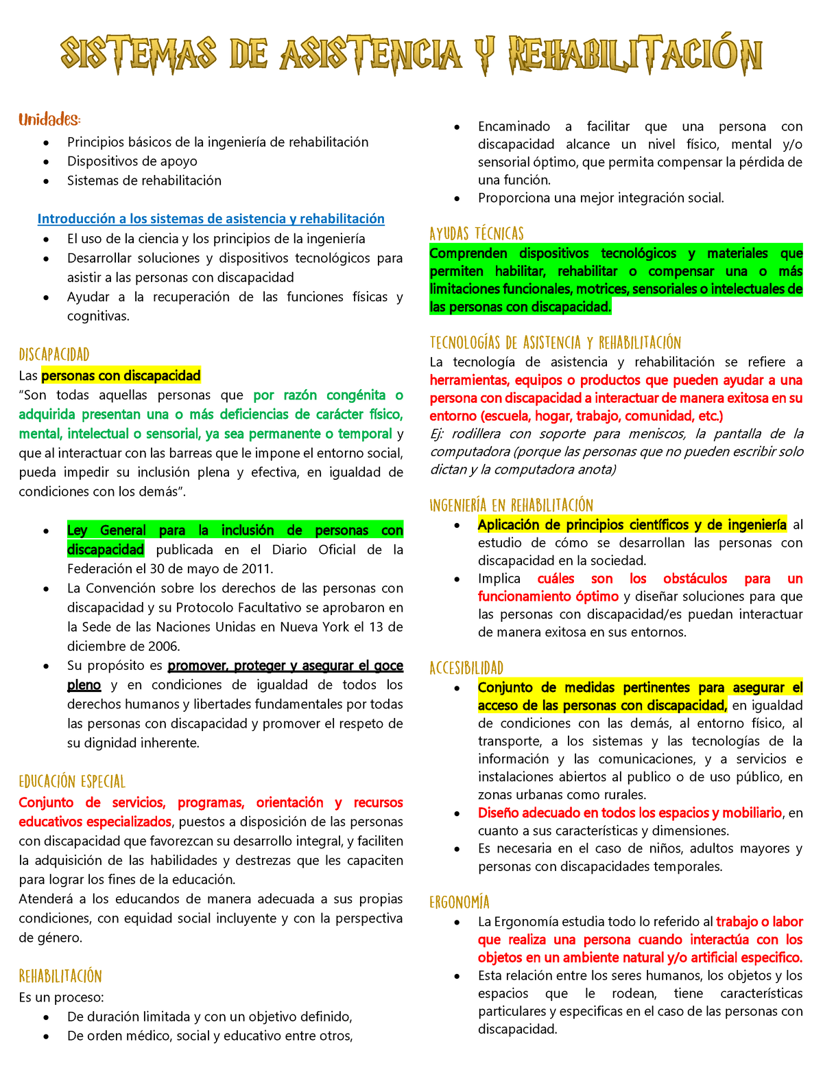 Apuntes RehabilitacióN (1er Parcial) - Principios B·sicos De La ...