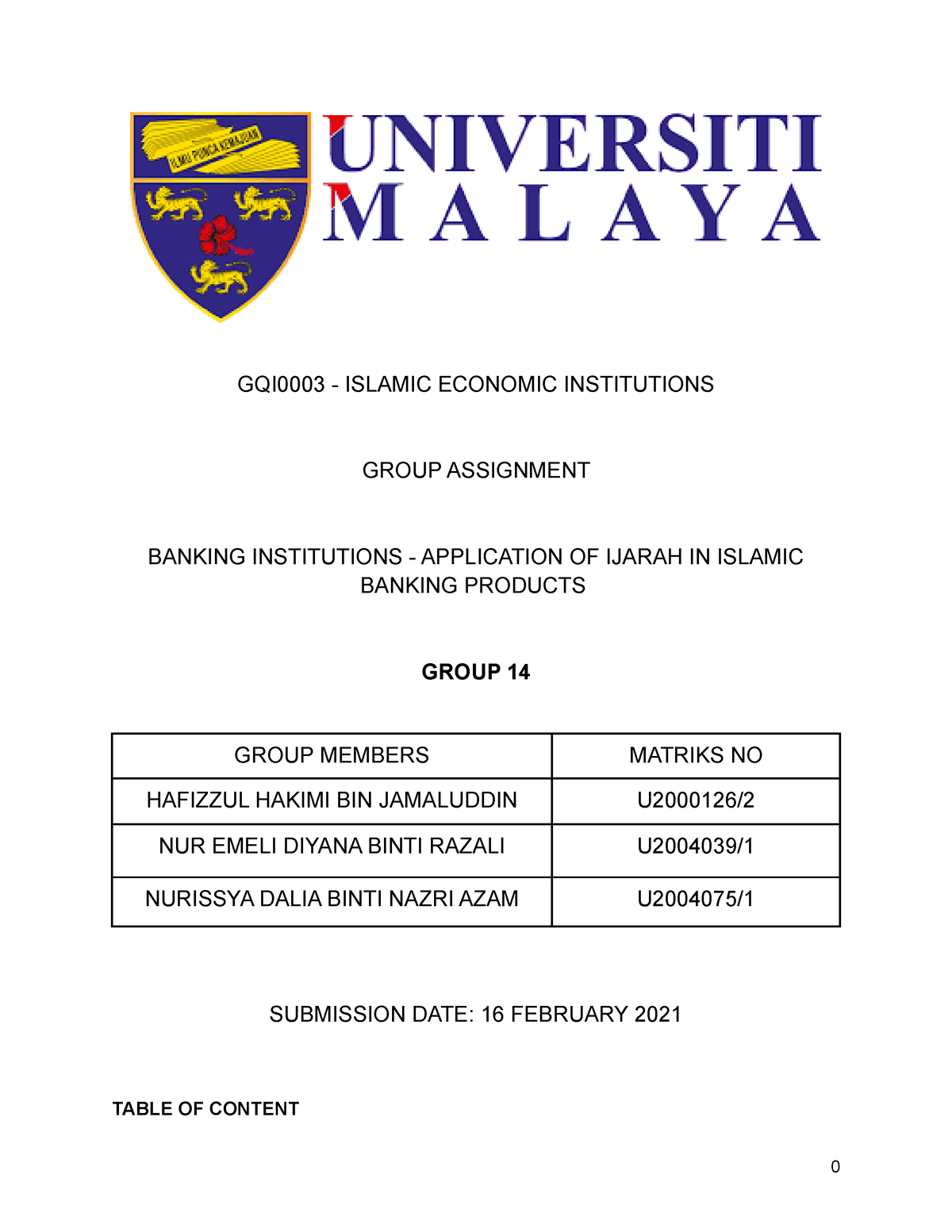 islamic banking assignment