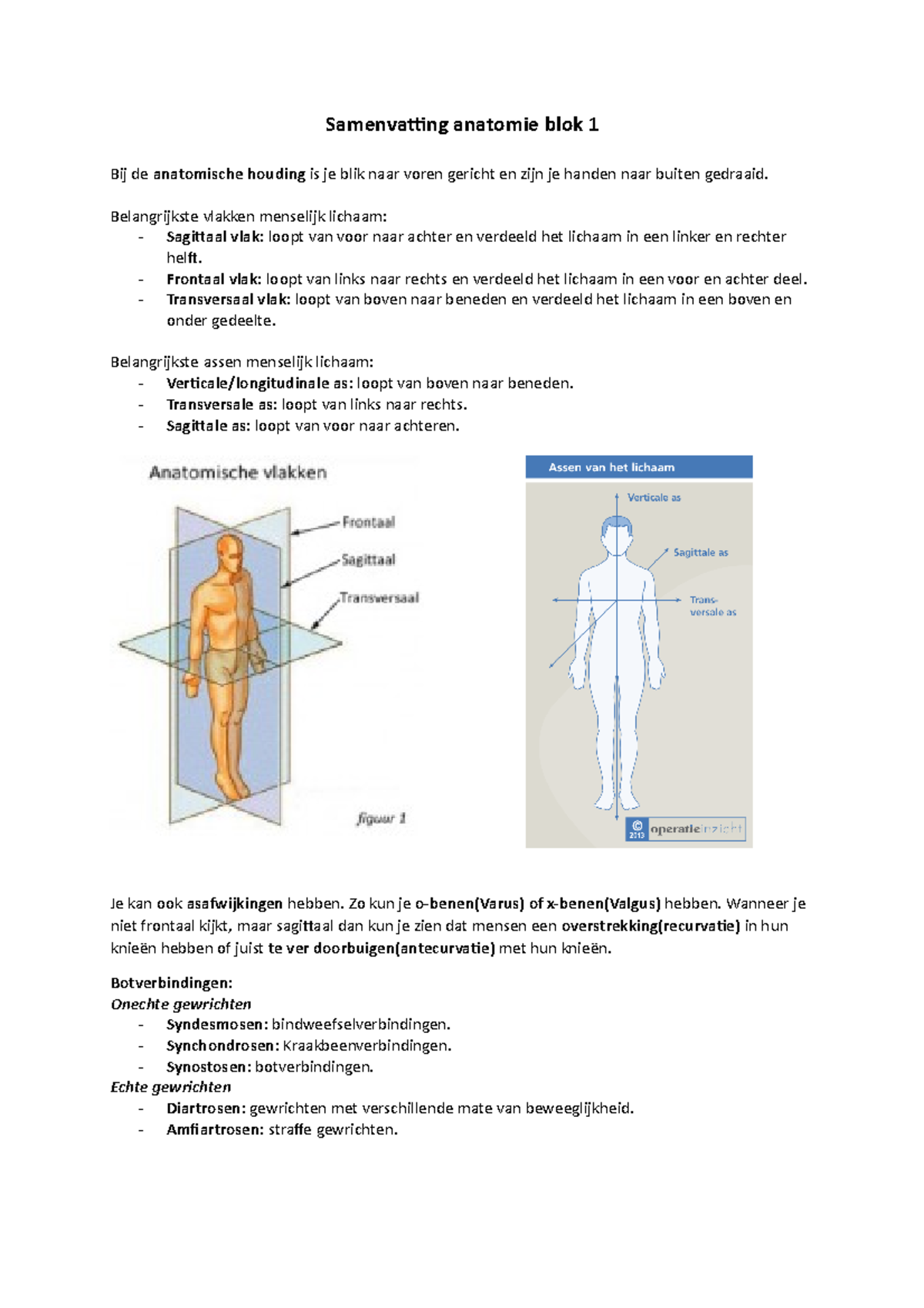 Samenvatting anatomie blok 1 Belangrijkste vlakken menselijk lichaam Sagittaal vlak loopt Samenvatting anatomie blok 1 Belangrijkste vlakken menselijk lichaam Sagittaal vlak loopt