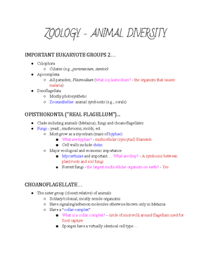 Zoology Notes Part 19 - ZOOLOGY - ANIMAL DIVERSITY INTRODUCTION TO ...