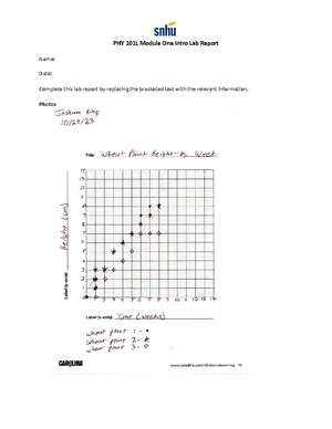 PHY 101L Module One Intro Lab Report - PHY 101L Module One Intro Lab ...