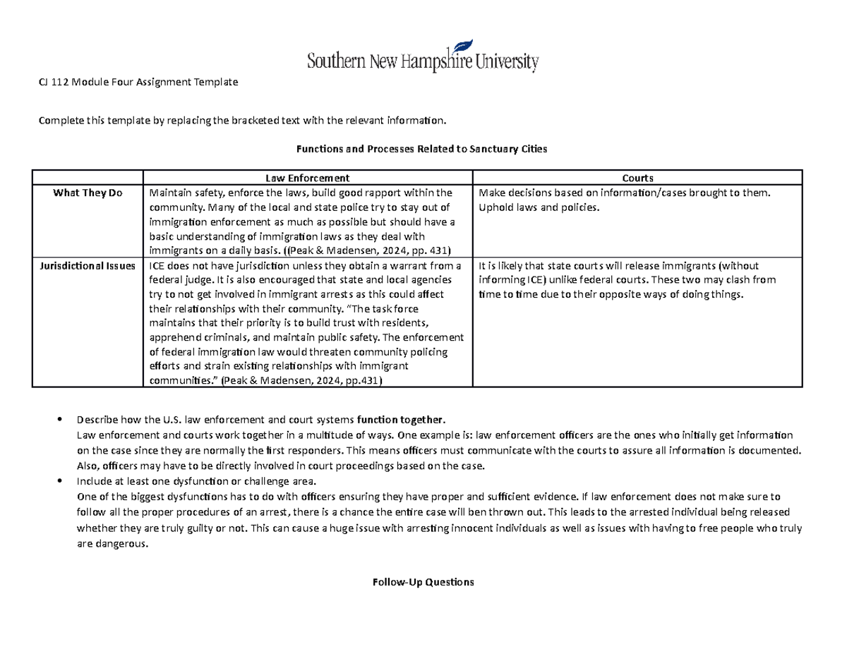 Module FOur - Functions and Processes Related to Sanctuary Cities Law ...