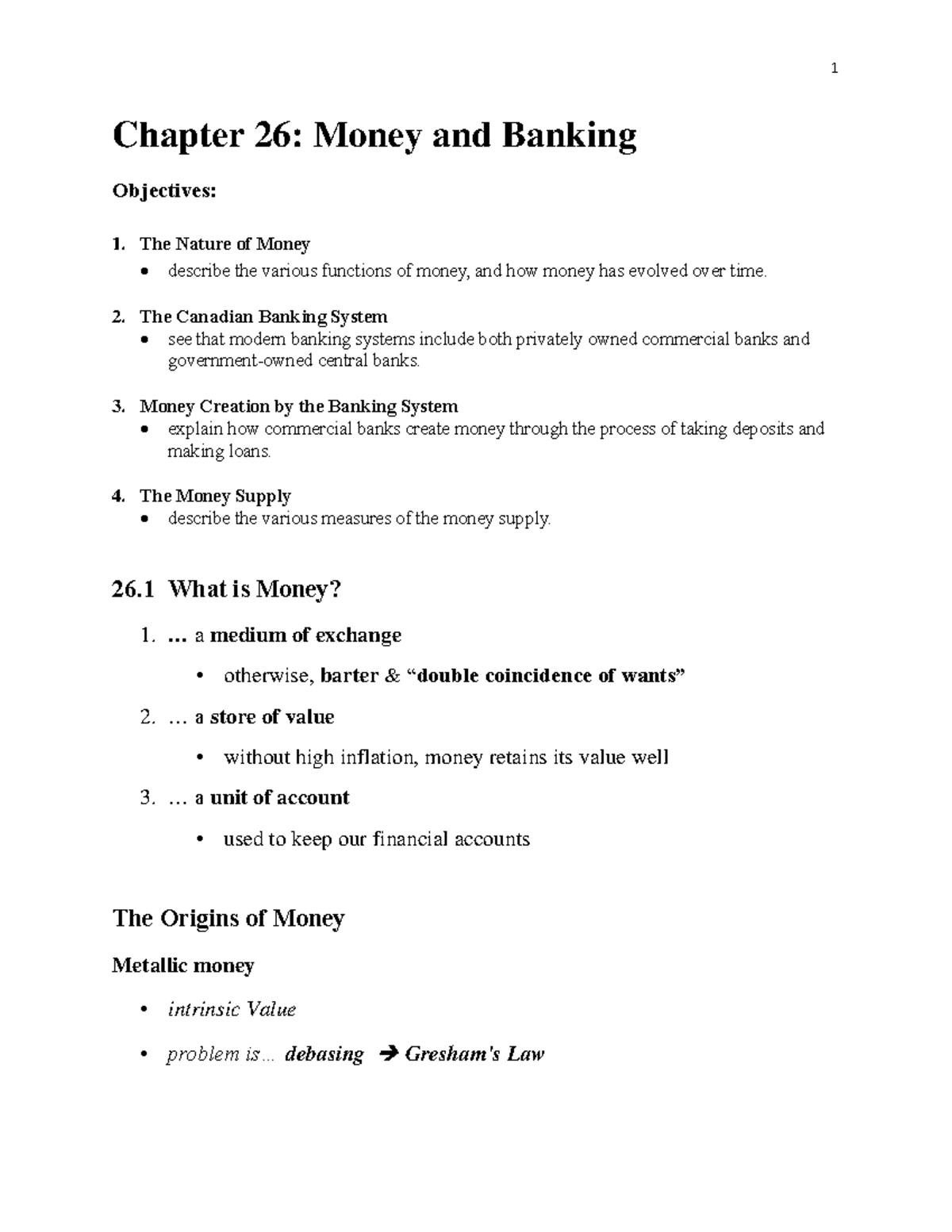 Ch26 lecture note chap 26 1 Chapter 26 Money and Banking
