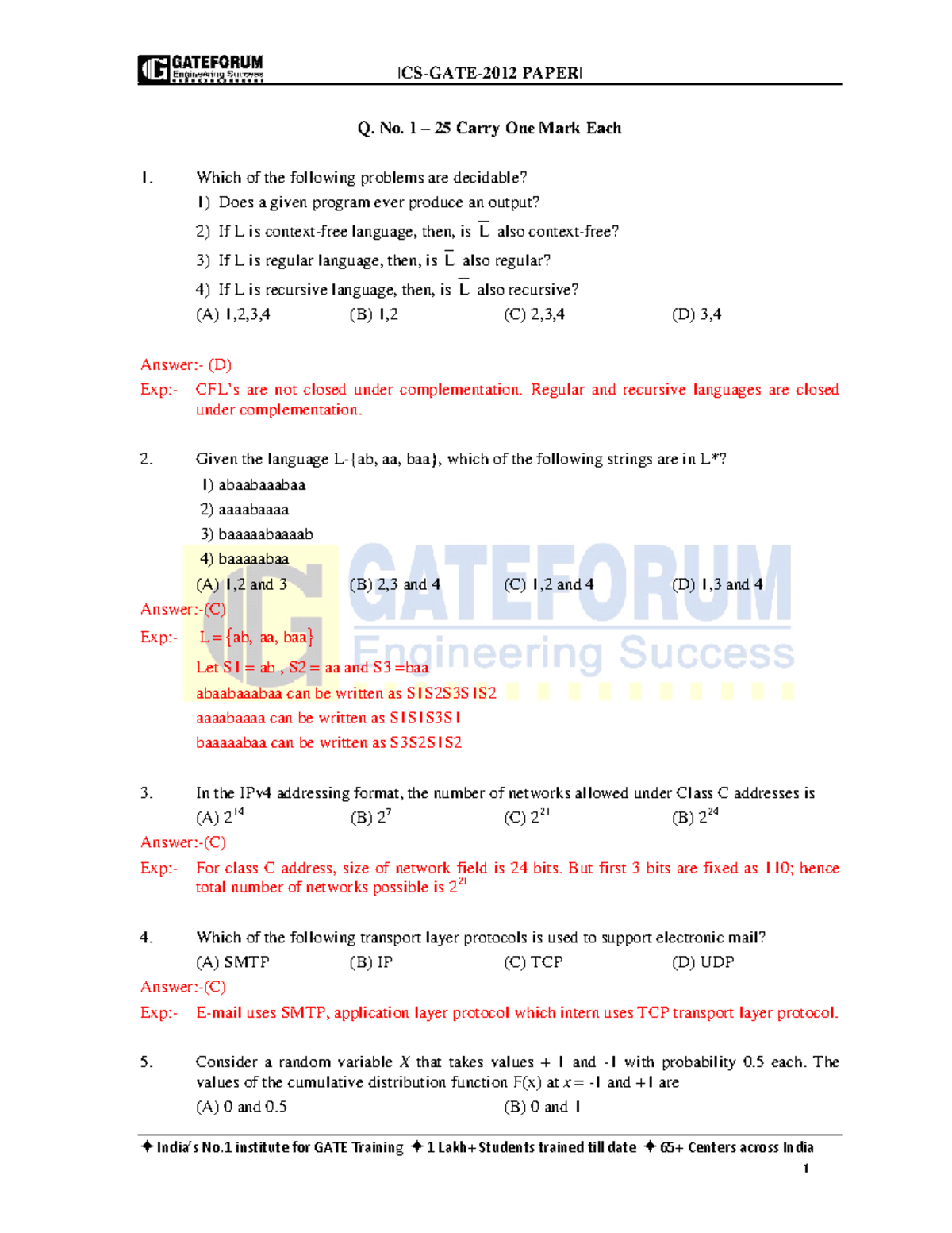 CS-GATE-2012 - ita a very usefull question paper. - India’s No ...