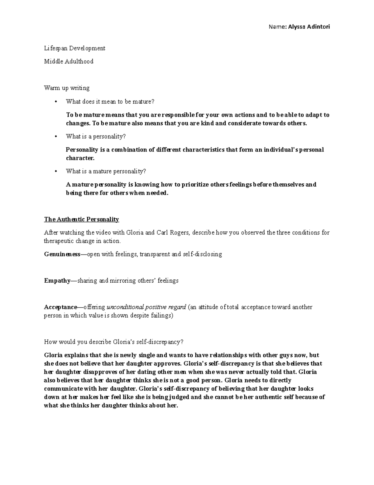 Module 11 Worksheet - Lifespan Development Middle Adulthood Warm up ...