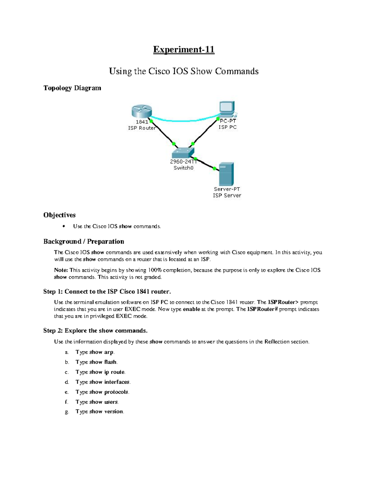 wireless router WEP Experiment Using the Cisco IOS Show Commands