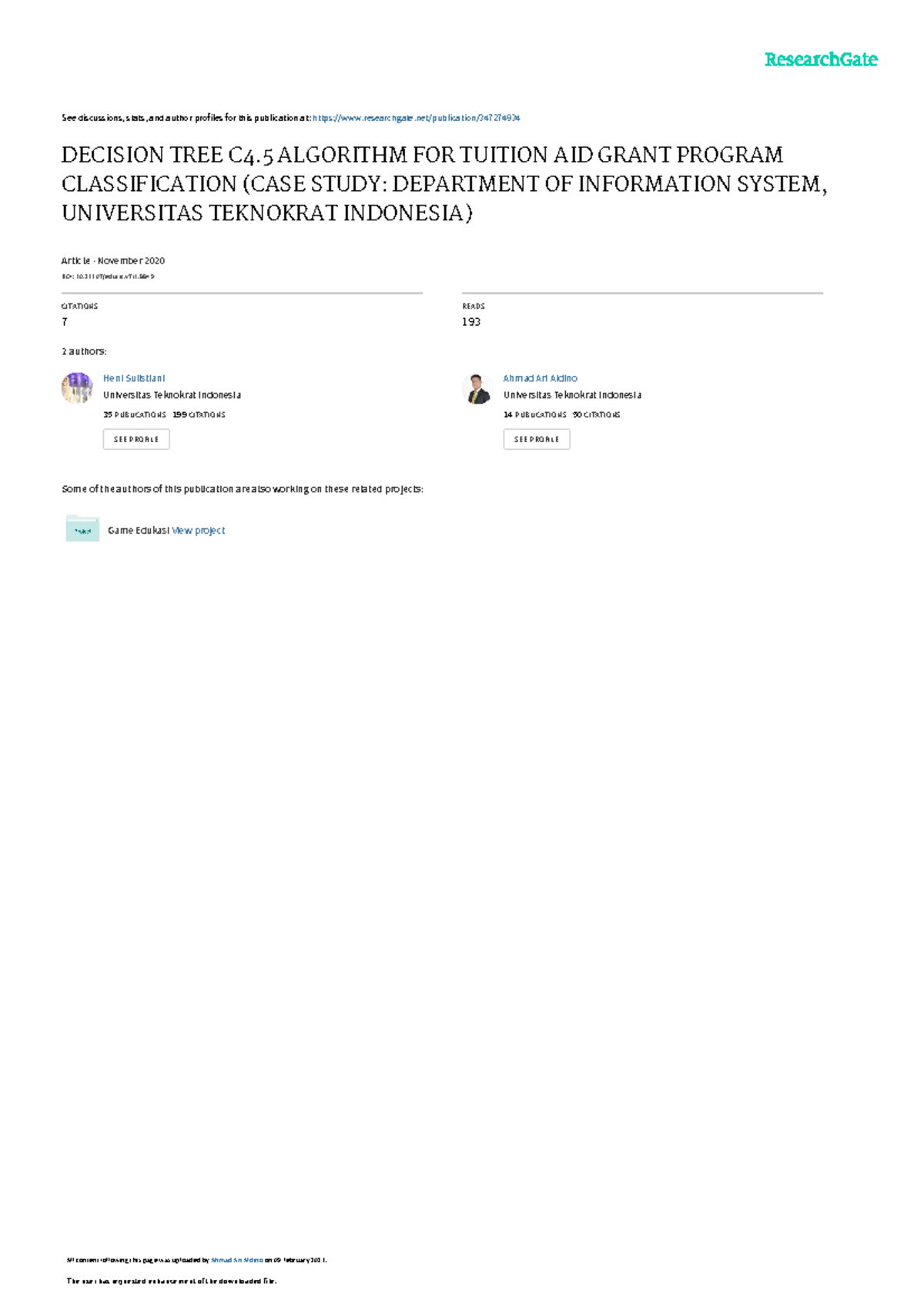 Decision TREE C45 Algorithm FOR Tuition AID Grant - See discussions ...