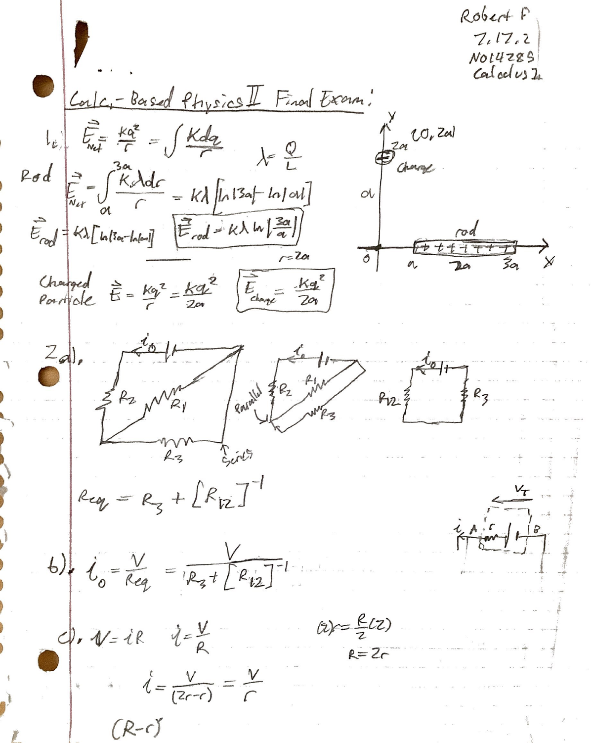 Physics II Questions F - PHY 2054 - Studocu