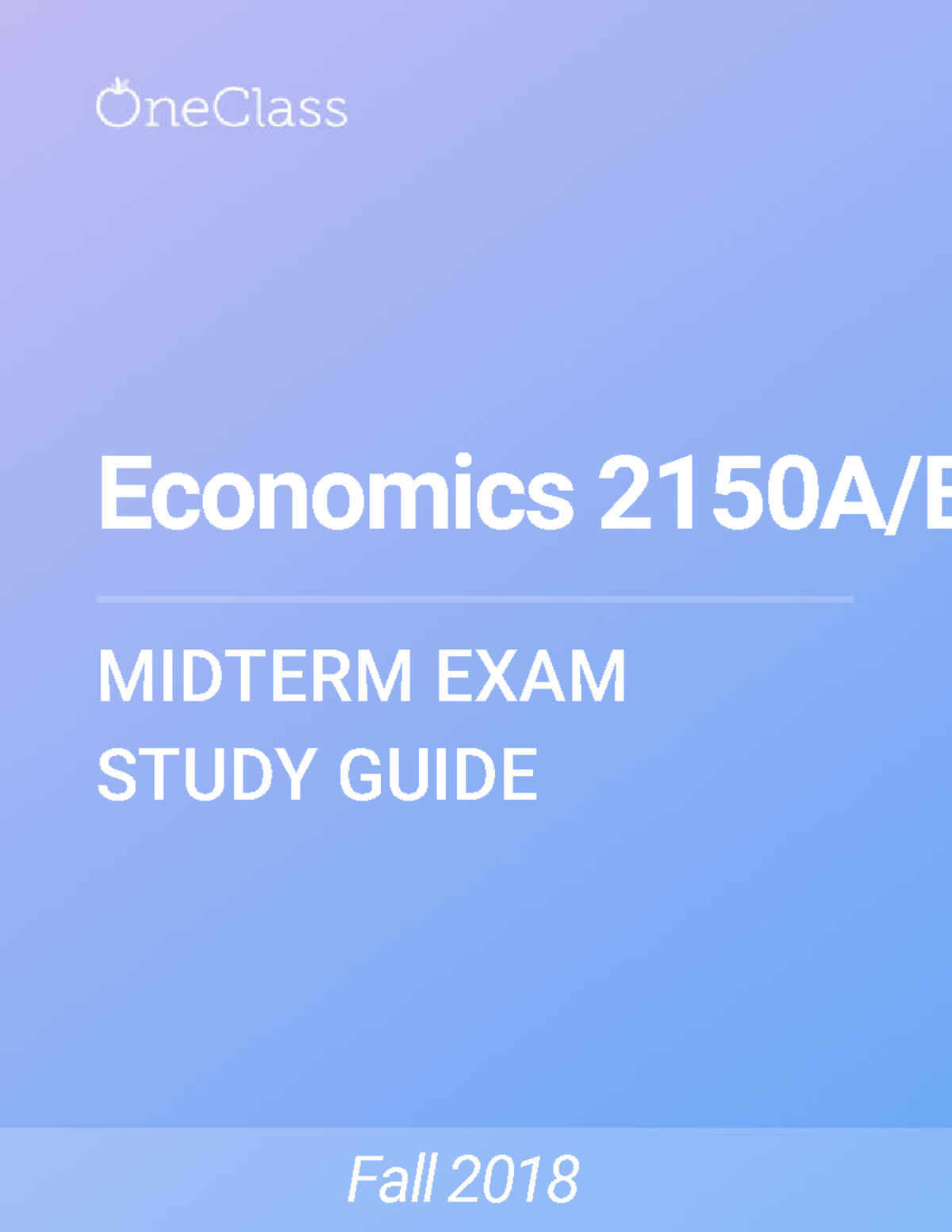 CH1 5 - Chapter 5 - Economics 2150A/B MIDTERM EXAM STUDY GUIDE Fall ...