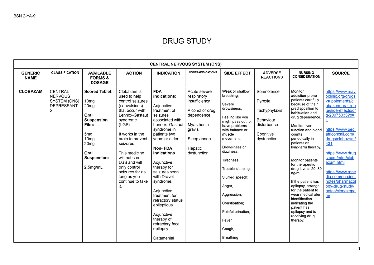 drug study assignment