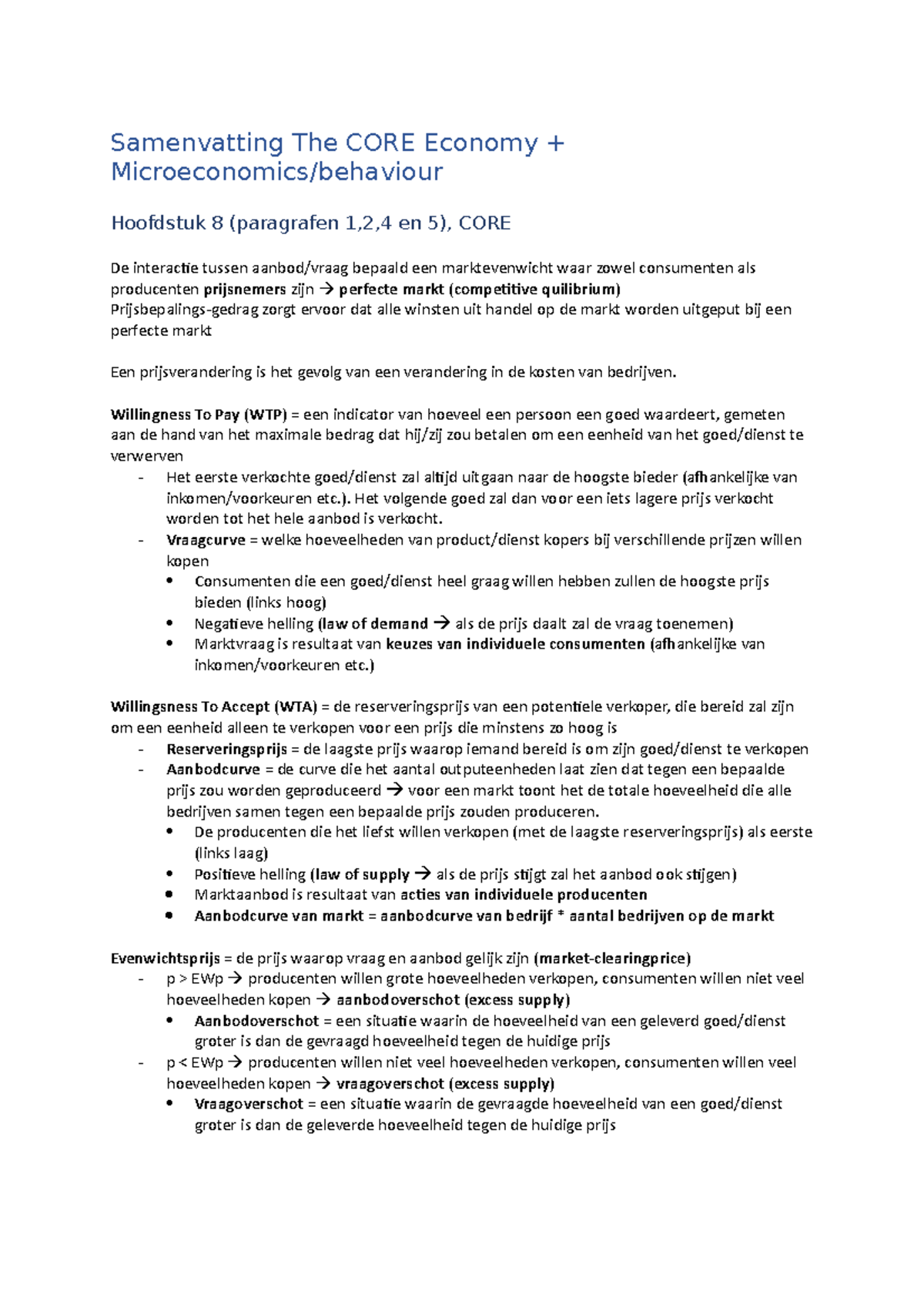 Samenvatting The CORE Economy + M&B - Samenvatting The CORE Economy ...