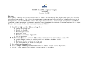 ACC 330 Project One Milestone One Template - ACC 330 Project One ...