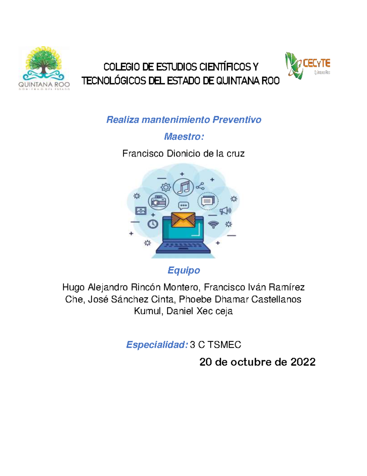 Plan de mantenimiento - Material de apoyo tercer semestre TSMEC ...