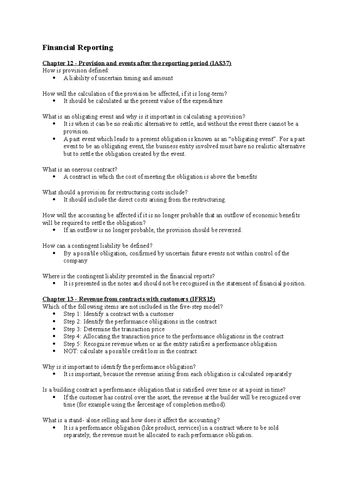 Financial Reporting - Chapter 12 & 13 - Financial Reporting Chapter 12 ...