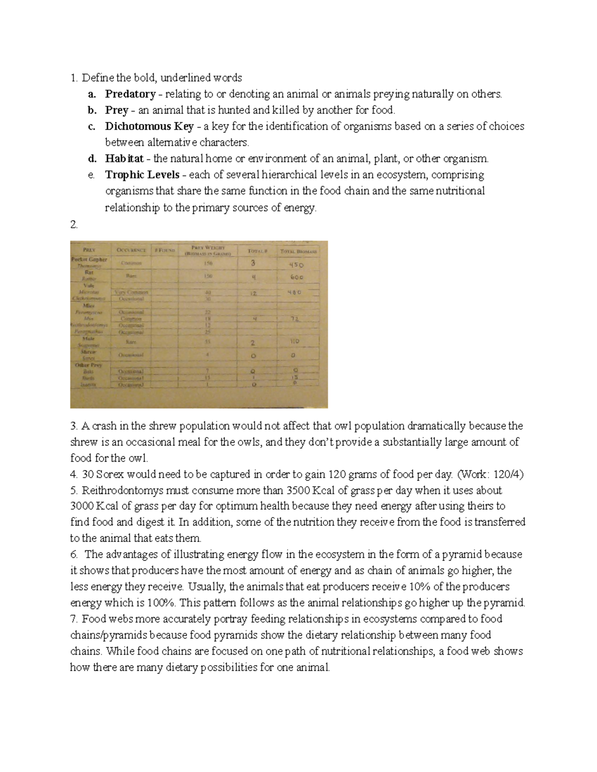 2019fundamentals of biology(biology 100)lab11 Define the bold