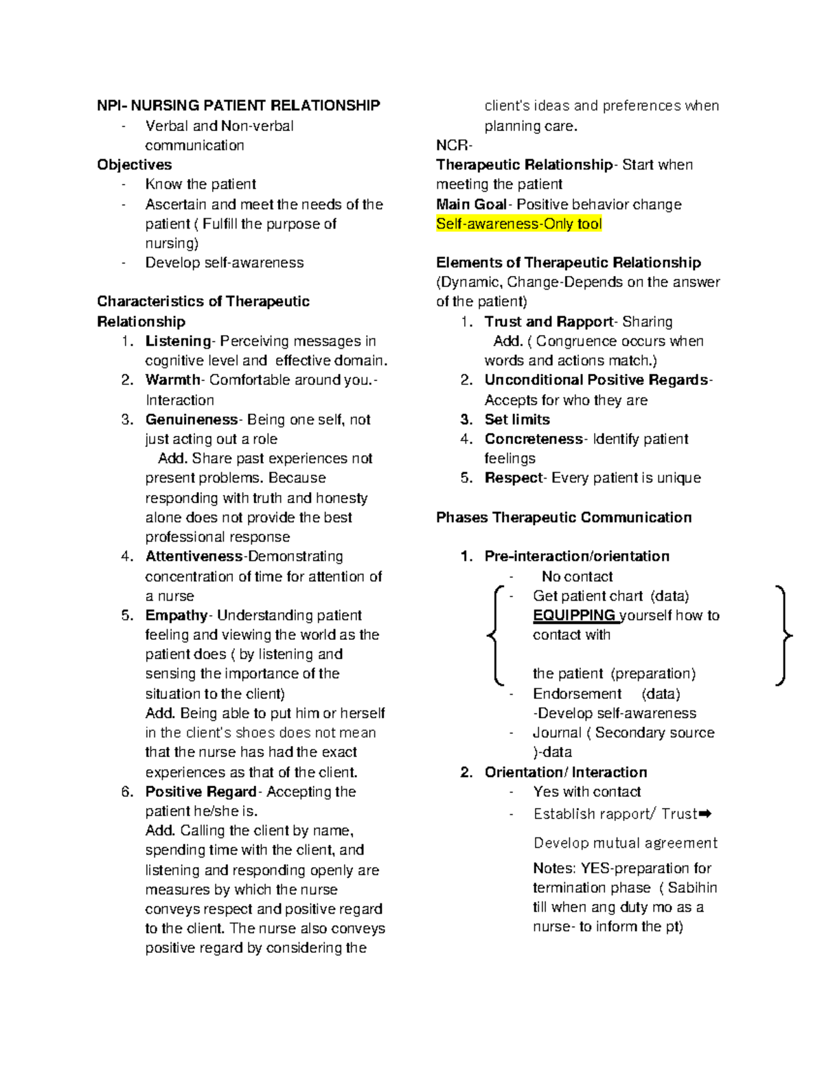 NPI Nursing Patient Relationship NPI NURSING PATIENT RELATIONSHIP