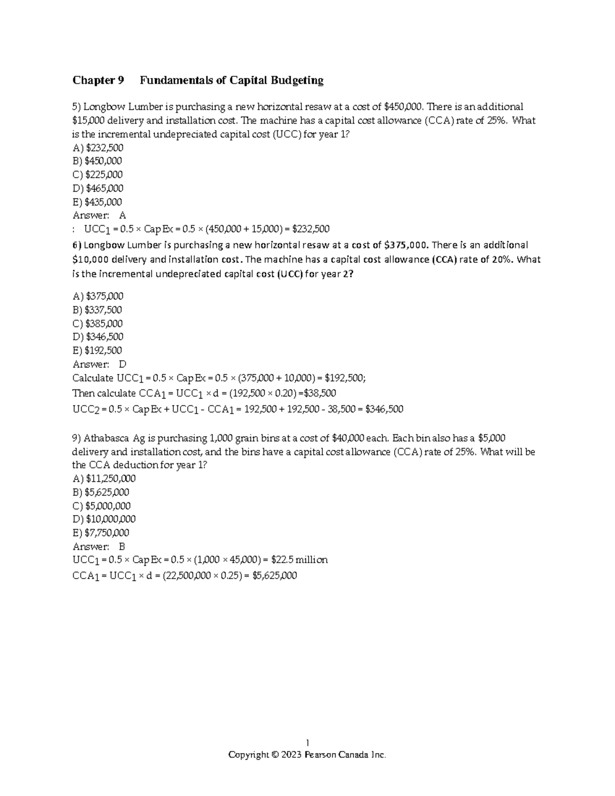 Midterm Prep Chapter 9 Questions 1 Chapter 9 Fundamentals of Capital
