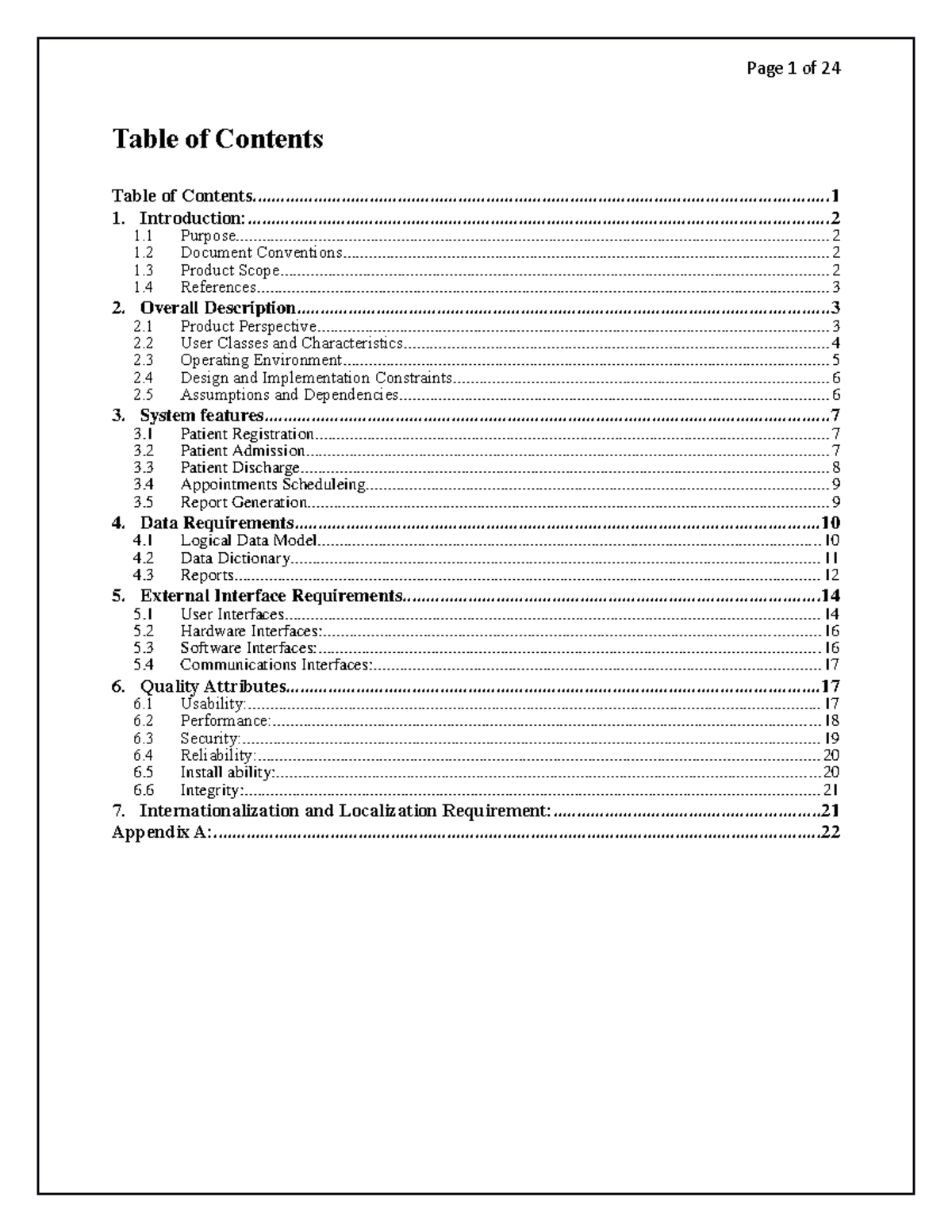 Final SRS document - Lecture notes 1 - Table of - Studocu